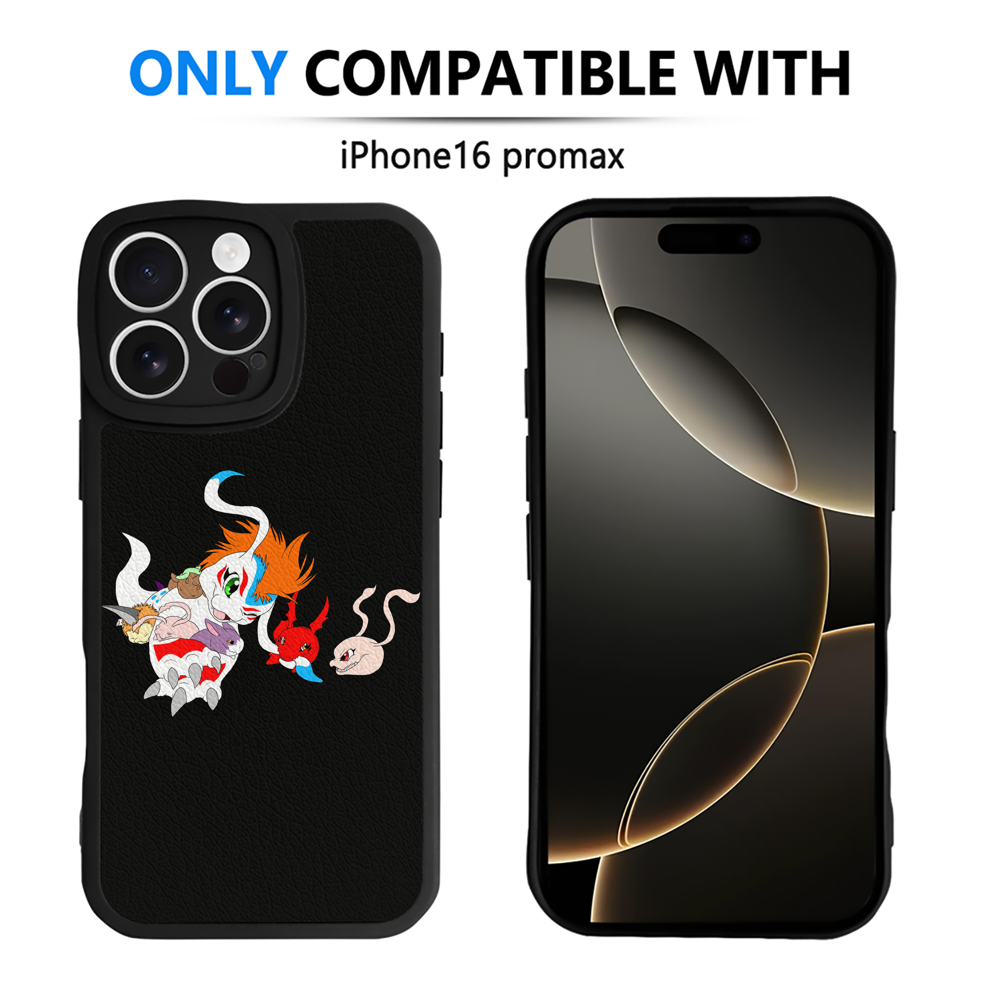 （画像用） Digimon デジタルモンスター/デジモン 【iPhone 16シリーズ対応】シリコンスマホケース（レザー調） 材質：シリコン